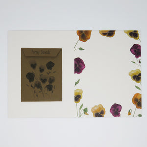 Pansy Flower Seed Greeting Card